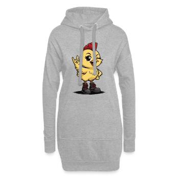 Punk Rock Küken mit Boots - Hoodie-Kleid - Grau meliert - Vorne