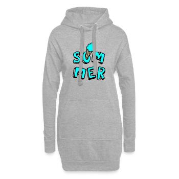 Sommer Eis Waffel Comicstyle Fun Lebensfreude Fan - Hoodie-Kleid - Grau meliert - Vorne