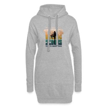 Boxe thaïlandaise, Boxe thaïlandaise, Boxe thaïlandaise - Sweat-shirt à capuche long Femme - gris chiné - Devant