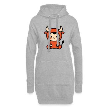 Cute Astro Taurus - Hoodie-Kleid - Grau meliert - Vorne