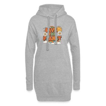 Save The Planet Vintage 70s - Hoodie-Kleid - Grau meliert - Vorne