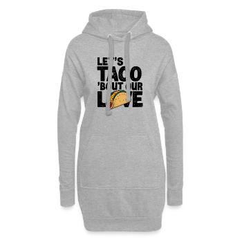 Taco-Liebesfeier, Liebhaber mexikanischer Küche - Hoodie-Kleid - Grau meliert - Vorne