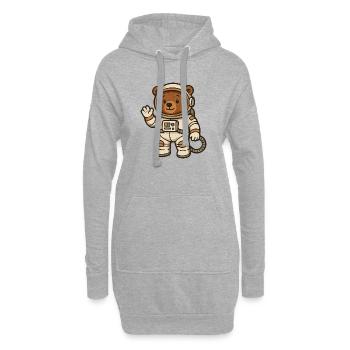 Niedlicher Bär im Astronautenanzug - Hoodie-Kleid - Grau meliert - Vorne