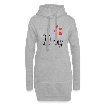 20. 20. JAHRESTAG. 20-JÄHRIGES JUBILÄUM. 20 JAHRE. - Hoodie-Kleid - Grau meliert - Vorne