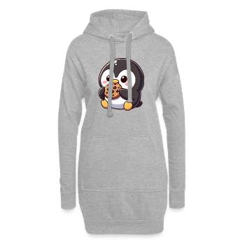 Süßer Pinguin Cookie Cartoon Nachtisch Zucker - Hoodie-Kleid - Grau meliert - Vorne