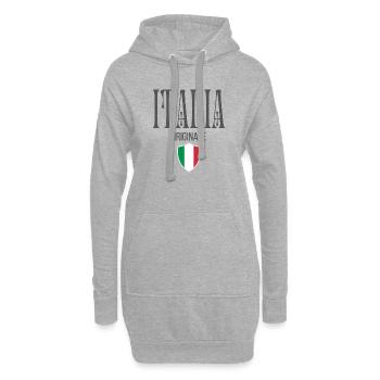 Original aus Italien, ich liebe Italien - Hoodie-Kleid - Grau meliert - Vorne