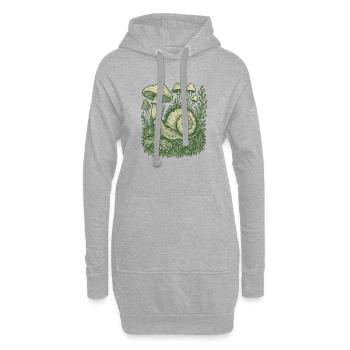 Pilz Schnecke Wald Vintage - Hoodie-Kleid - Grau meliert - Vorne