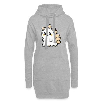 Dinosaure Stégosaure Halloween Fantôme - Sweat-shirt à capuche long Femme - gris chiné - Devant