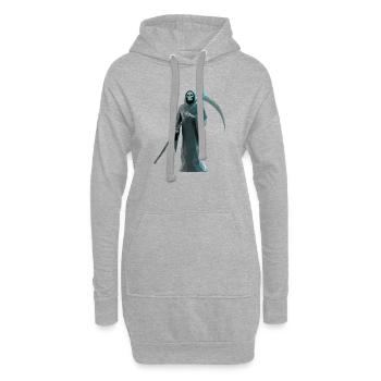 Death Reaper - Cooles Low-Poly-Logo - Hoodie-Kleid - Grau meliert - Vorne