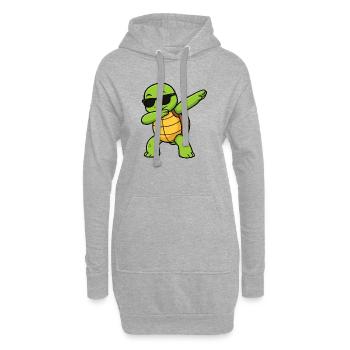 Dab Turtle mit Sonnenbrille - Hoodie-Kleid - Grau meliert - Vorne