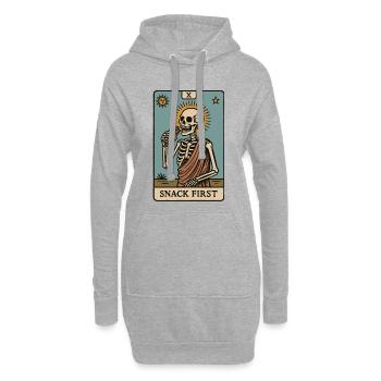Snack Erstes Skelett Lustiger Spruch Halloween - Hoodie-Kleid - Grau meliert - Vorne