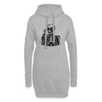 Dead Inside but Caffeinated - Hoodie-Kleid - Grau meliert - Vorne
