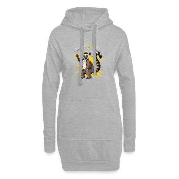 Lemur Tschö mit Ö Abschied. Wortspiel. - Hoodie-Kleid - Grau meliert - Vorne