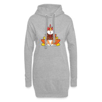 Shiba Inu Thanksgiving Turquie Costume Tenue de chien - Sweat-shirt à capuche long Femme - gris chiné - Devant