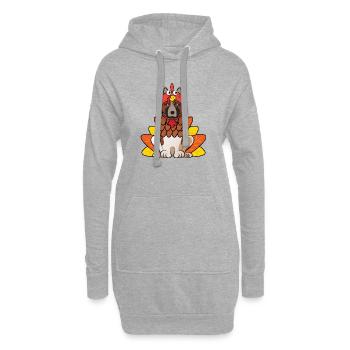 American Akita Thanksgiving Chien Costume Tenue pour animaux de compagnie - Sweat-shirt à capuche long Femme - gris chiné - Devant