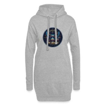Time Unbound – Steampunk Hourglass with Wings - Hoodie Dress - heather grey - Front