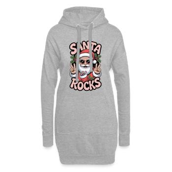Santa Rocks - Tenue de Noël drôle, cadeau - Sweat-shirt à capuche long Femme - gris chiné - Devant