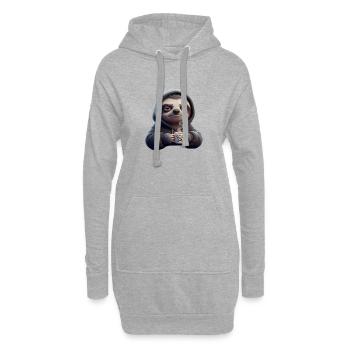 Bad mood sloth with coffee morning grouch - Hoodie Dress - heather grey - Front