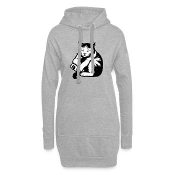 Silhouette du chat endormi - Sweat-shirt à capuche long Femme - gris chiné - Devant