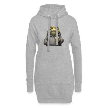 Müder Frosch Kaffee Morgenmuffel - Hoodie-Kleid - Grau meliert - Vorne