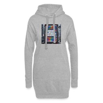 Droits de l’homme au lieu des personnes de droite Future Design - Sweat-shirt à capuche long Femme - gris chiné - Devant