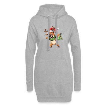 Dab Pose Rentier Christmas Dabbing Cartoon - Hoodie-Kleid - Grau meliert - Vorne