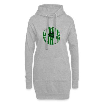 Aimez votre Terre – Environnement Style Rétro - Sweat-shirt à capuche long Femme - gris chiné - Devant