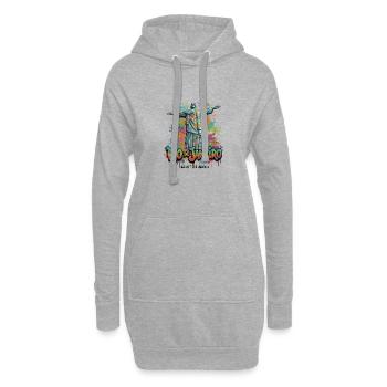 Christus der Erlöser - Wächter über Rio - Hoodie-Kleid - Grau meliert - Vorne