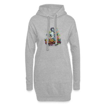 David – Stärke in Stein - Vibrant Graffiti Design - Hoodie-Kleid - Grau meliert - Vorne