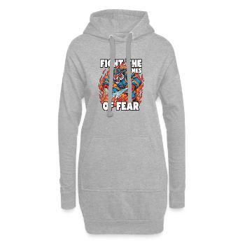FeuerTiger Kampf Gegen Angst - Hoodie-Kleid - Grau meliert - Vorne