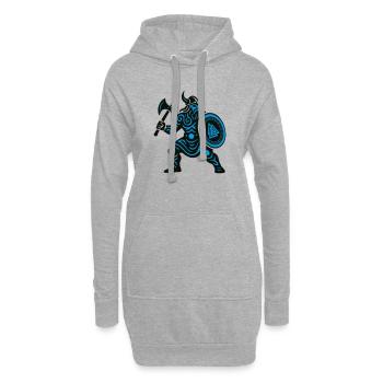 Wikinger Runenkrieger mit Axt - Hoodie-Kleid - Grau meliert - Vorne