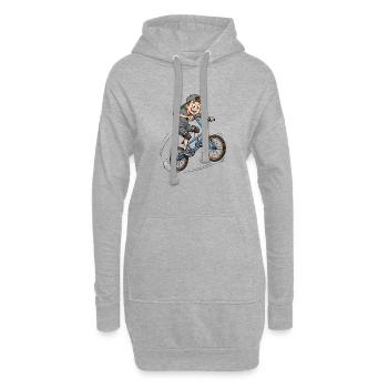 👉 Cooler BMX Junge beim Sprung – Street Style Art - Hoodie-Kleid - Grau meliert - Vorne