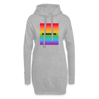 LGBT begrüßt Bienvenue auf Französisch – Regenbogen - Hoodie-Kleid - Grau meliert - Vorne