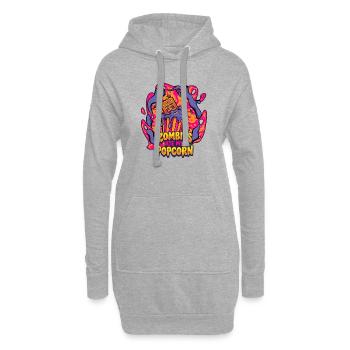 Zombies essen mein Popcorn - Hoodie-Kleid - Grau meliert - Vorne