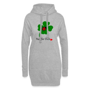 Trèfle avec coccinelle - Sweat-shirt à capuche long Femme - gris chiné - Devant