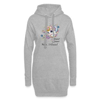Schulkind 3.Klasse - Hoodie-Kleid - Grau meliert - Vorne