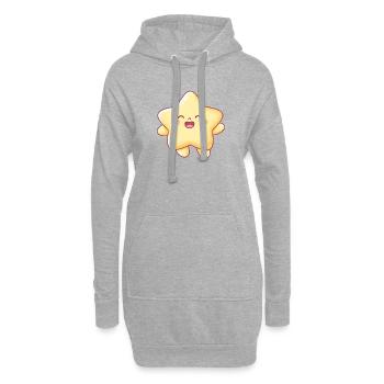 Étoile de Kawaii Smile Star Kids - Sweat-shirt à capuche long Femme - gris chiné - Devant