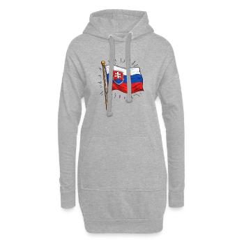 Slowakei Flagge mit Wappen - Hoodie-Kleid - Grau meliert - Vorne