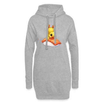 Niedliche Ente Mops Sushi Japanisches Essen - Hoodie-Kleid - Grau meliert - Vorne