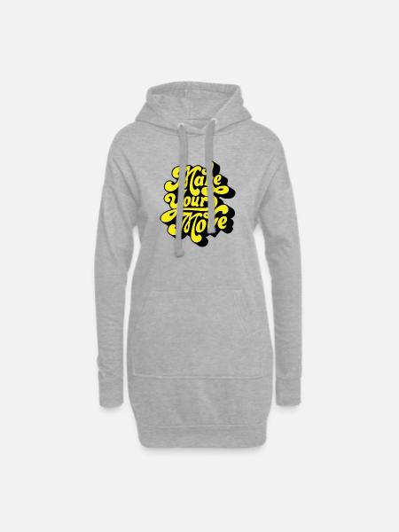 Mach deinen Schritt – Neon-Skript - Hoodie-Kleid - Grau meliert
