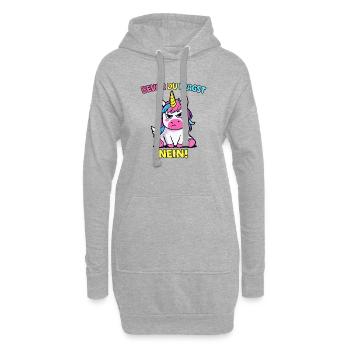 Bevor Du Fragst Nein Einhorn - Hoodie-Kleid - Grau meliert - Vorne