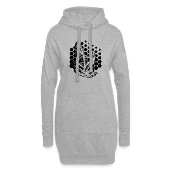 Klare Windsurfing Botschaft - Hoodie-Kleid - Grau meliert - Vorne