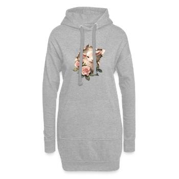 Süßes Lamm - Hoodie-Kleid - Grau meliert - Vorne