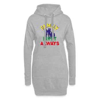 La famille d’abord, toujours - Sweat-shirt à capuche long Femme - gris chiné - Devant