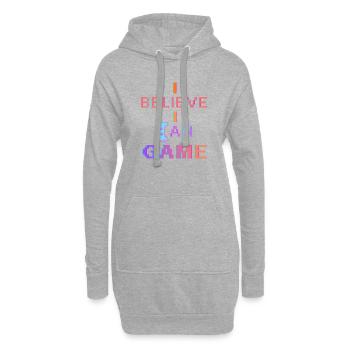 I Believe I Can Game - Hoodie-Kleid - Grau meliert - Vorne