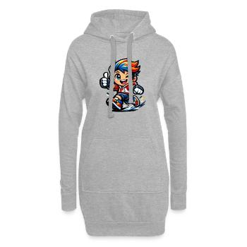 Héros Arc-en-ciel coloré en action - Sweat-shirt à capuche long Femme - gris chiné - Devant