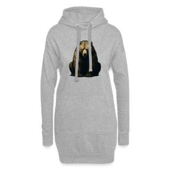 Bergbär Gravur Goldtöne - Hoodie-Kleid - Grau meliert - Vorne