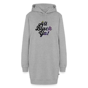 All Black Ya Neon Streifen Schrift - Hoodie-Kleid - Grau meliert - Vorne