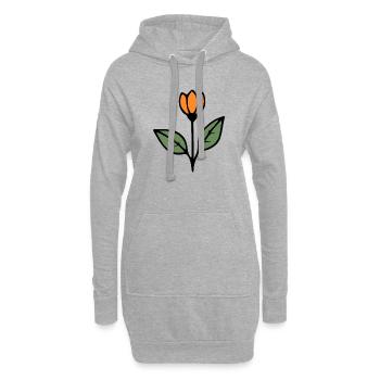  Blume Tulpe Blumen Blüte Geschenkidee Mutter  - Hoodie-Kleid - Grau meliert - Vorne