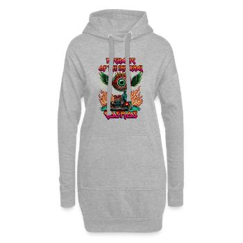 Mechanik des Infernalen Kosmos - Hoodie-Kleid - Grau meliert - Vorne